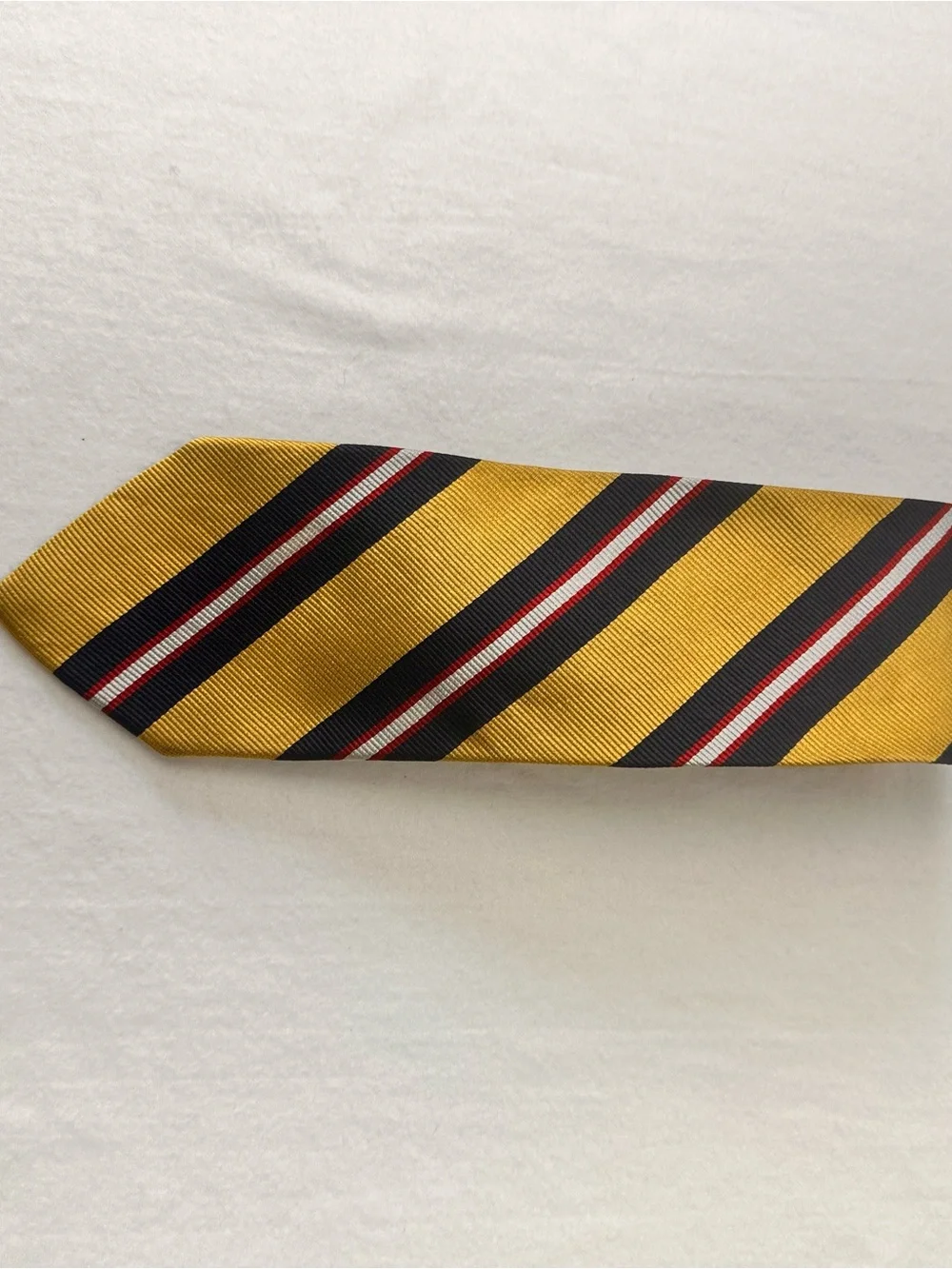 Men's Yellow and Navy Striped Tie - Classic Regimental Style Land’s